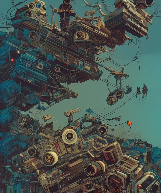 Camera., concept art, hyper detailed, asaf hanuka, dan mumford, kilian eng, post-apocalyptic, oil on canvas