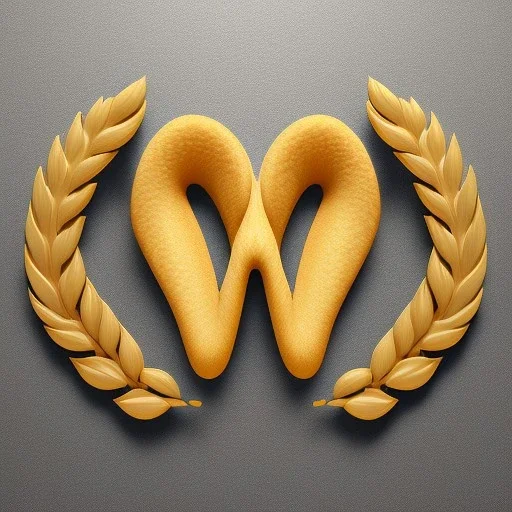 A professional and classic logo of 5 wheat ears, with full details, full HD, voluminous, 3D, symmetrical, 4K, 8K