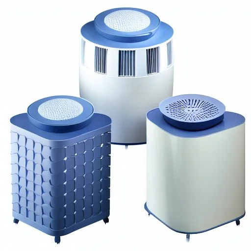 3 Large designer air purifiers, Apple, ikea