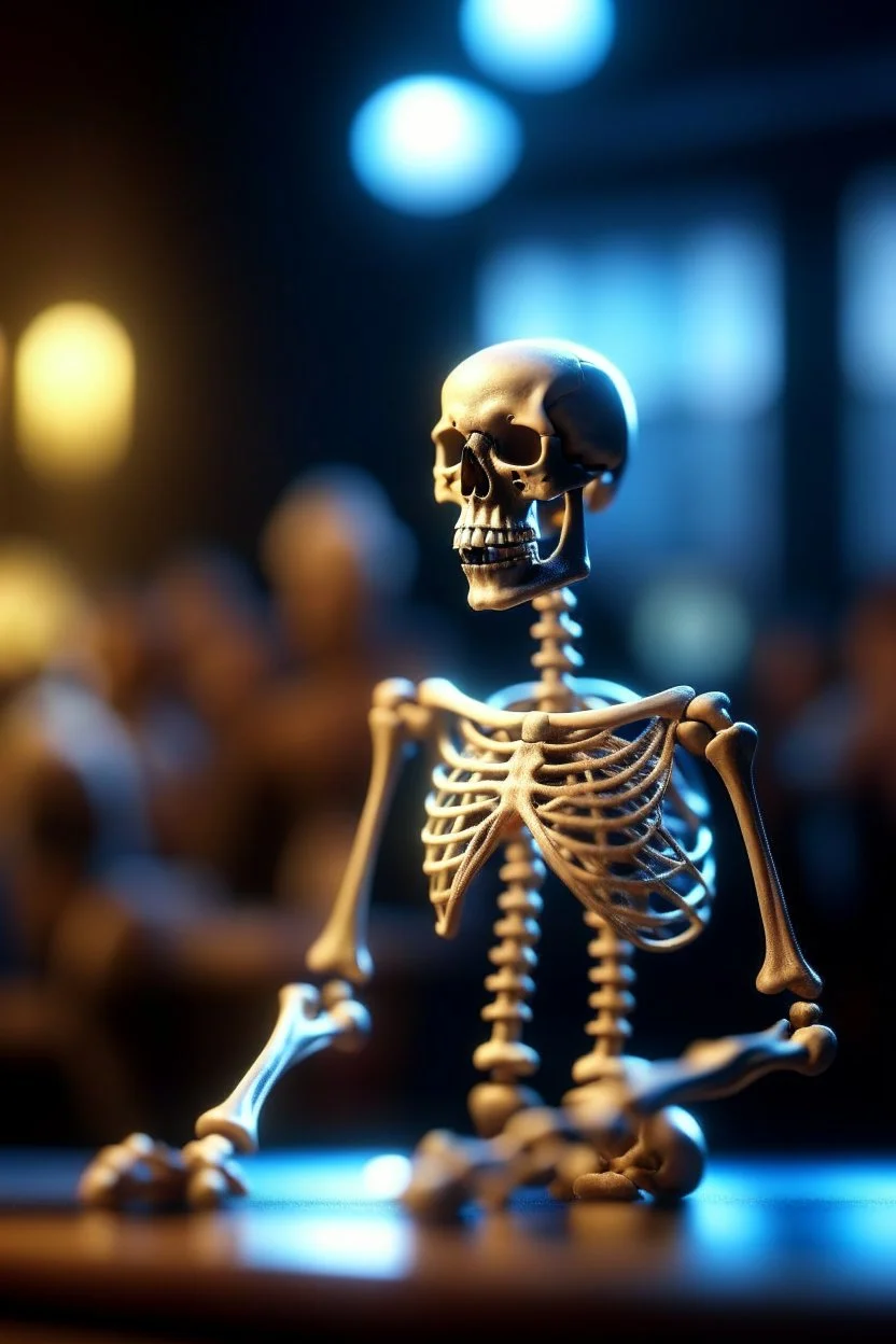 portrait of glowing skeleton doing gymnastics, zeiss prime lens, bokeh like f/0.8, tilt-shift lens 8k, high detail, smooth render, down-light, unreal engine, prize winning