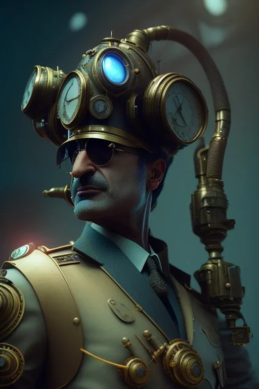 Navid Negahban, steampunk, unreal 5, octane render, cinema4d, dynamic lighting, dramatic lighting, 4k, redshift render, highly detailed, hyper realistic