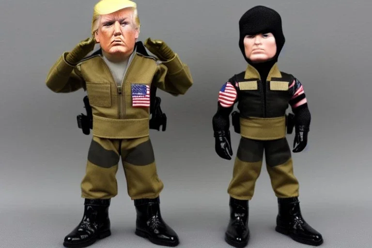 Donald Trump scar cheek g.i. joe toy doll wearing black boots