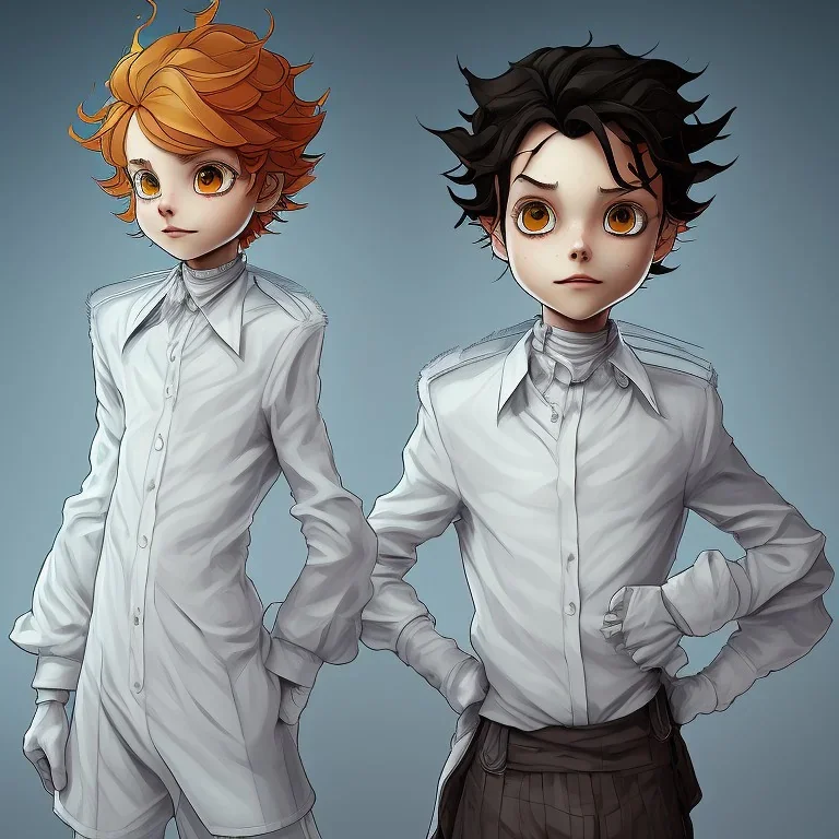 portrait norman the promised neverland cheveux blancs