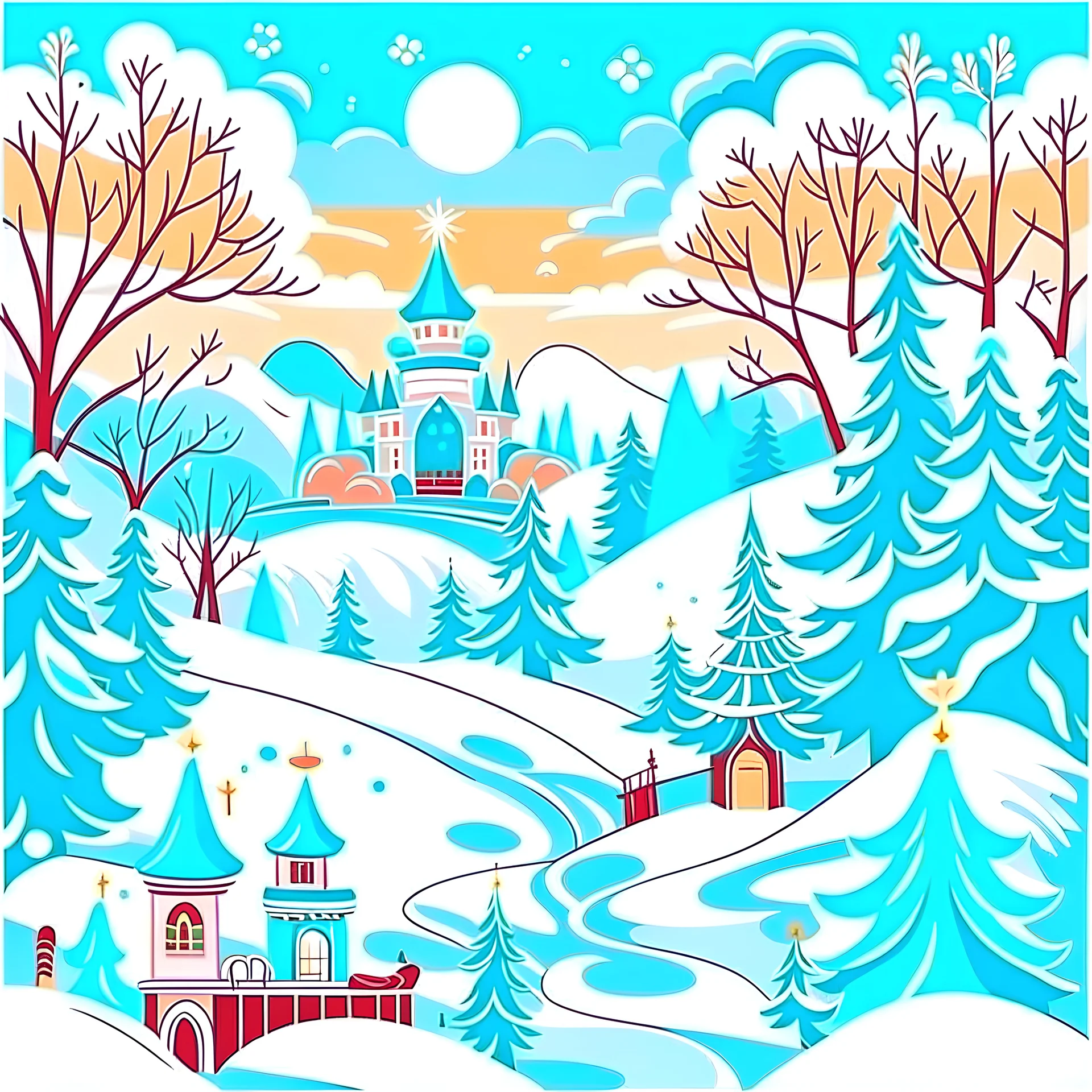 winter wonderland cartoon