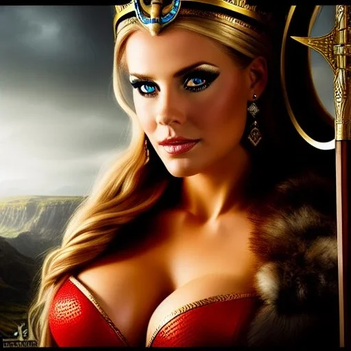 portrait of beautiful busty Viking Queen by Bisley,oil on canvas, cinematic composition, extreme detail,8k,fit full head inside picture,