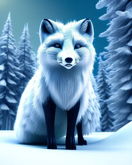 arctic fox, majestic, highly intricate, Realistic photography, incredibly detailed, ultra high resolution, 8k, complex 3d render, cinema 4d.