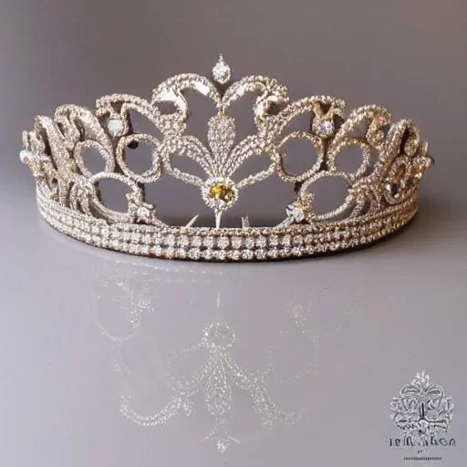 diamond tiara, art noveau, filigree, floral, breathtaking, highly ornate, delicate, intricate, photorealistic, high fashion, fine jewellery, luxury, designer