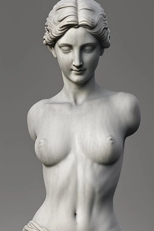The image depicts a statue reminiscent of classical sculptures. The woman portrayed seems serene and carries an air of grace. The porcelain-like material gives her a delicate and refined appearance. The intricate garments suggest a level of sophistication, possibly from a bygone era or a representation of a deity or revered figure. The image's lighting and details might further emphasize certain features, such as the drape of the garments, the facial expressions, or the posture of the statue. T