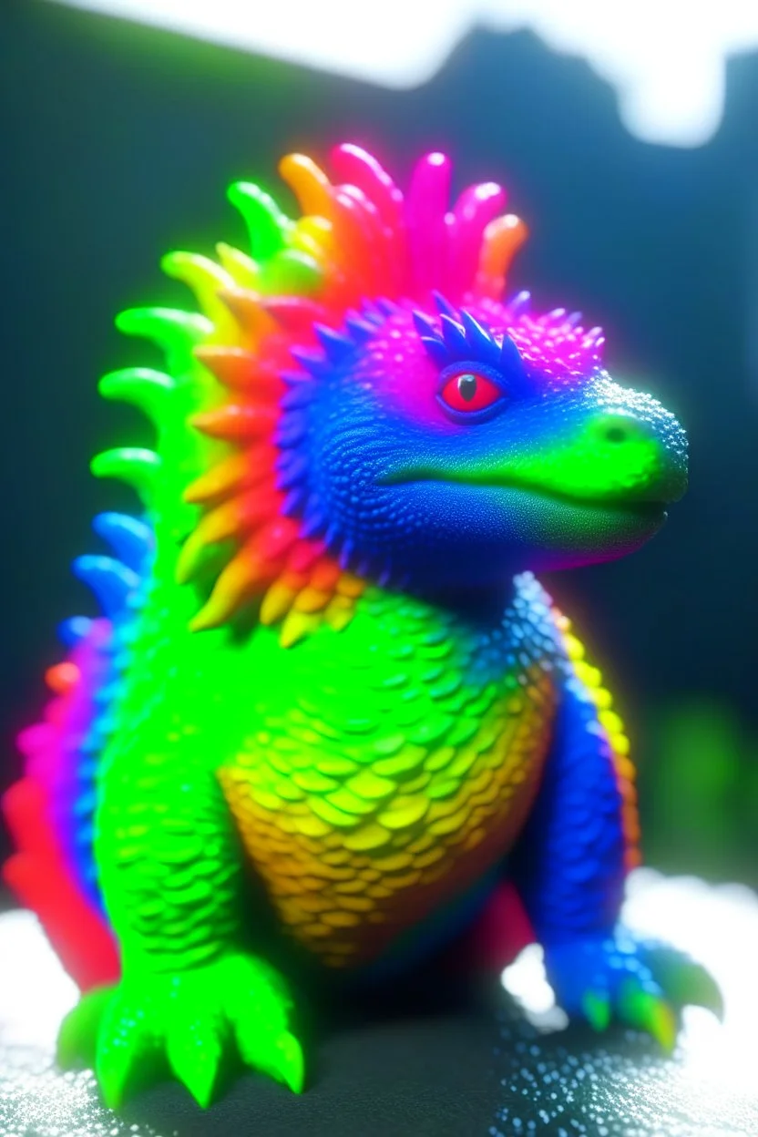 rainbow creature ,3d 4k octane render, smooth, sharp focus, highly detailed, unreal engine 5,