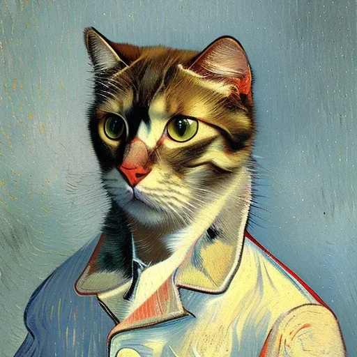 Portrait of a cat by Van Gogh