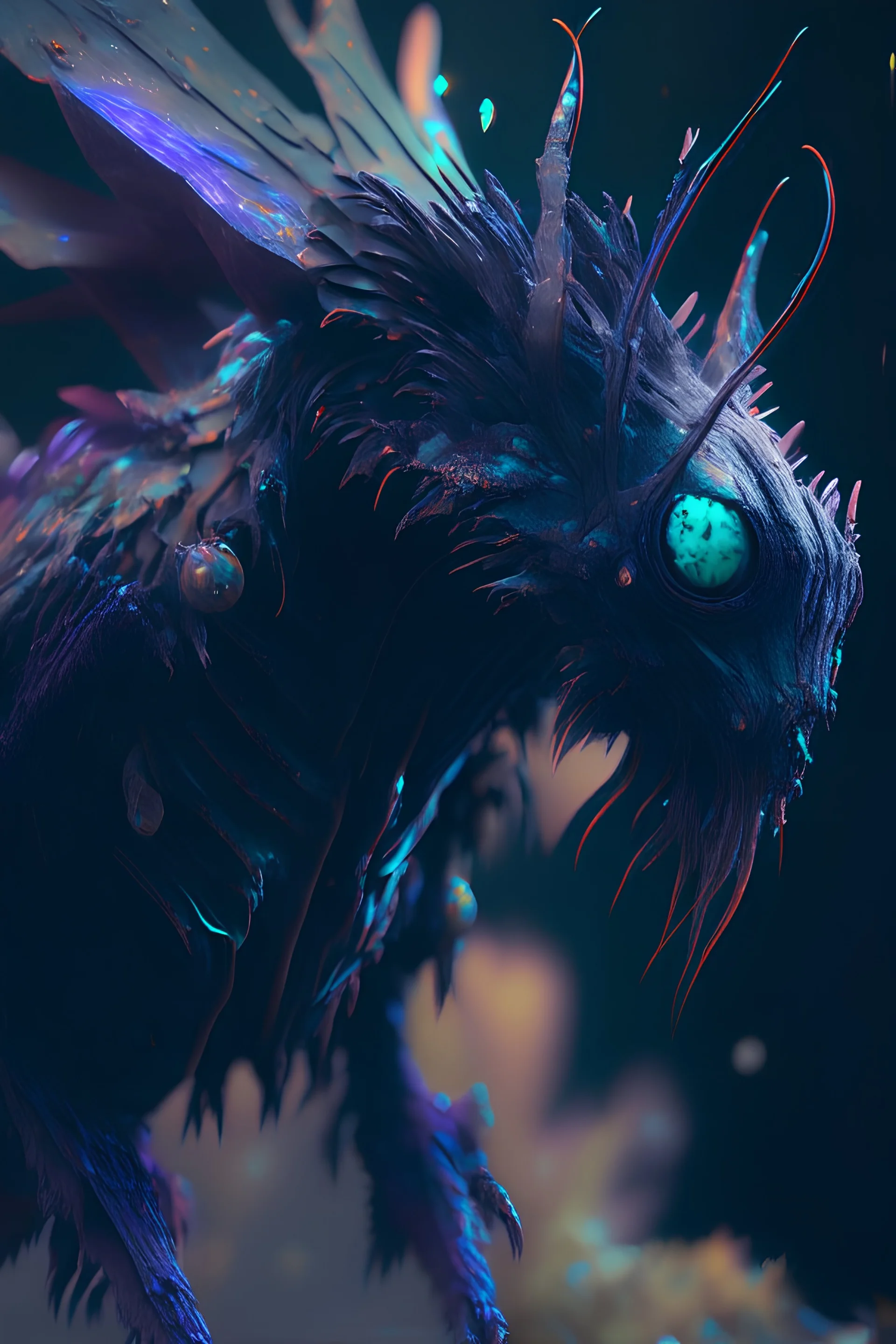 Glitch creature ,8k resolution, high-quality, fine-detail, muted colors,intricate, digital art, detailed matte, volumetric lighting, illustration, octane render