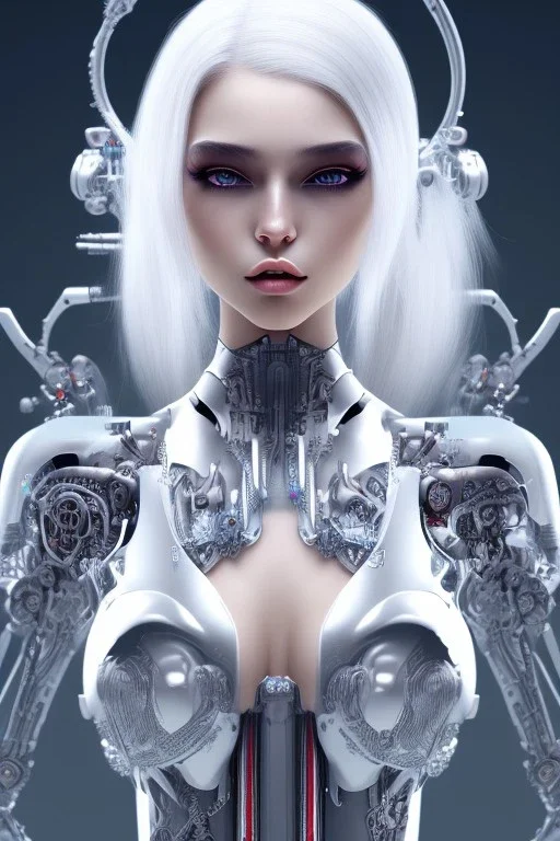 cyborg, white hair, sexy, perfect, real, dream