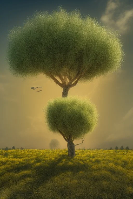 The Olive Trees with Yellow Sky and Sun