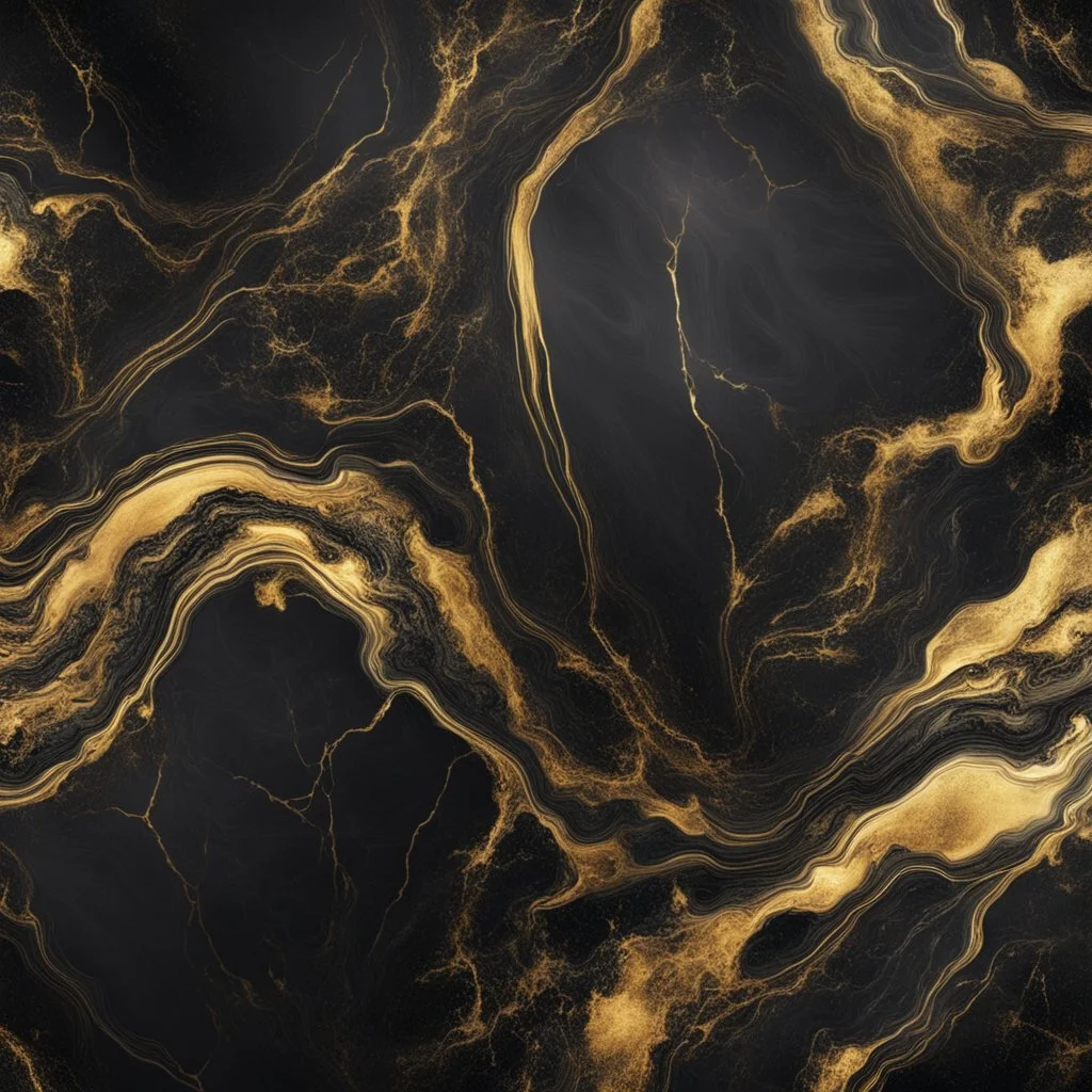 Hyper Realistic black & golden glowing marble texture with vignette effect