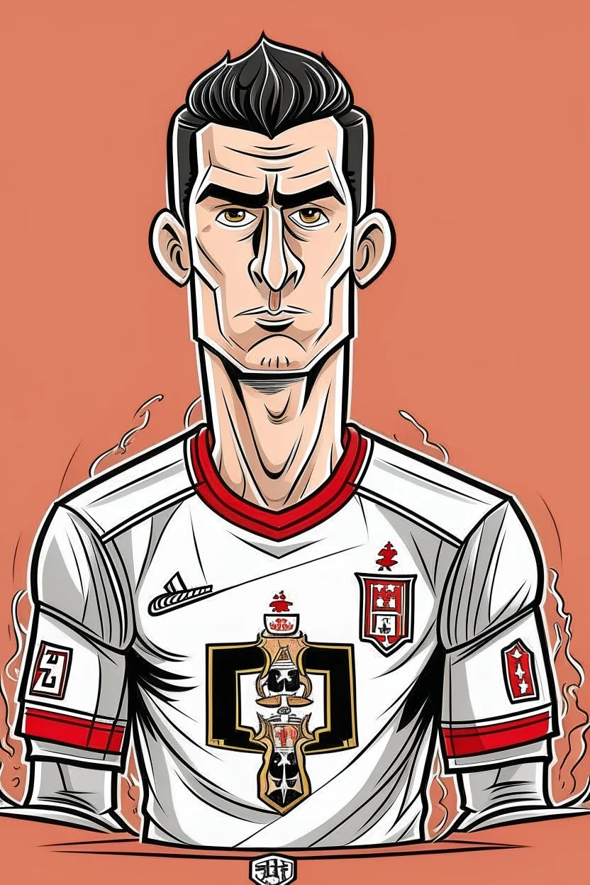 Cristiano Ronaldo wears the Egyptian Zamalek club jersey cartoon 2d