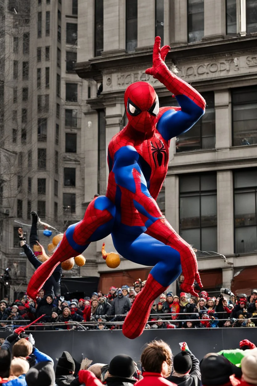 spiderman float in the macy's day parade