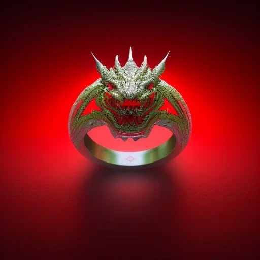 Ring dragon as diamond with red diamond eyes, sculpture, hyperphotorealistic,8k,HDR,macro lens, sharp focus, hyper detail, sparkle, unreal engine 5, neon lighting, masterpiece, hypermaximalist, intcrate detailed, elegant, hyper detailed, bokeh, studio lighting