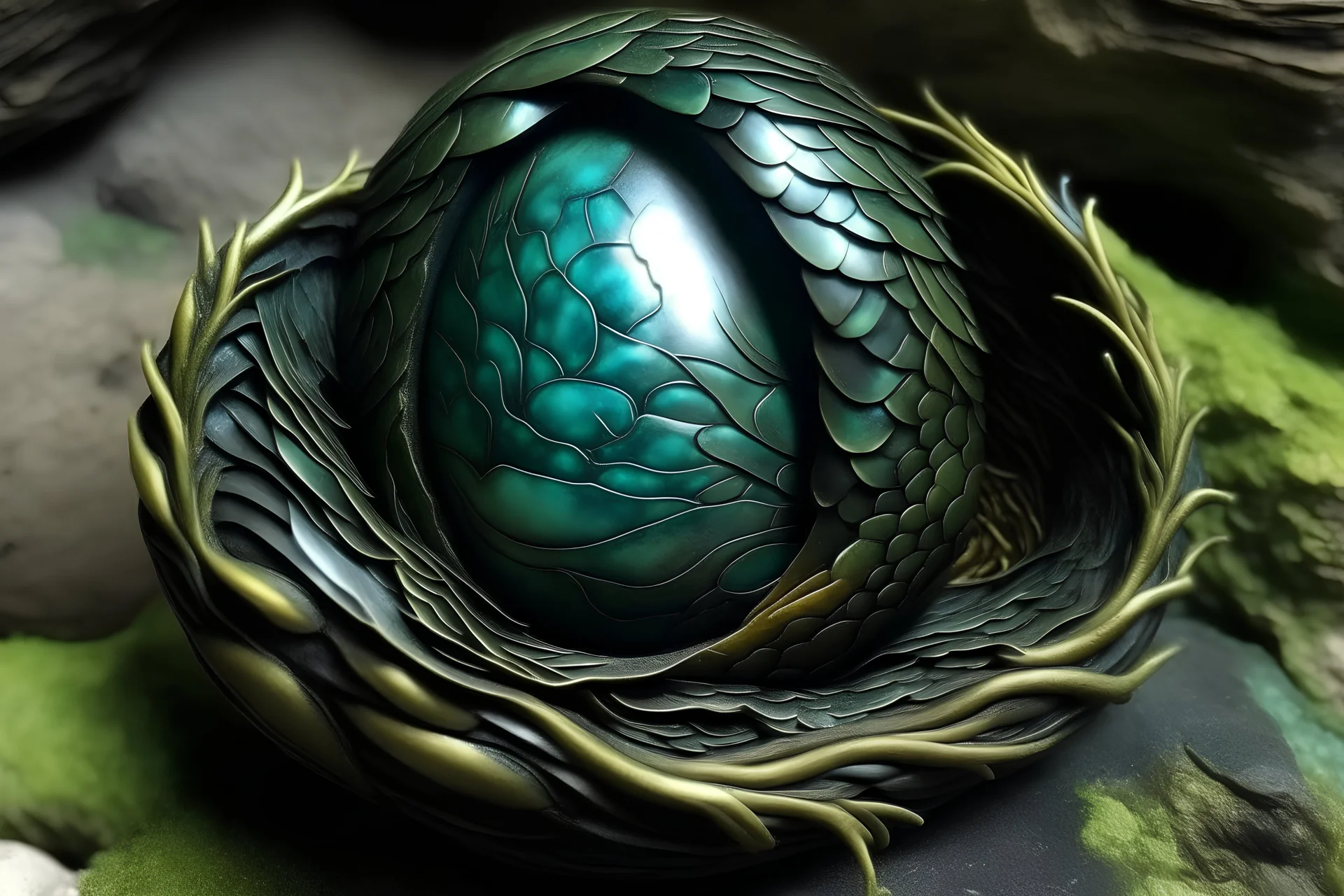 1 dragon egg - in a nest in a cave