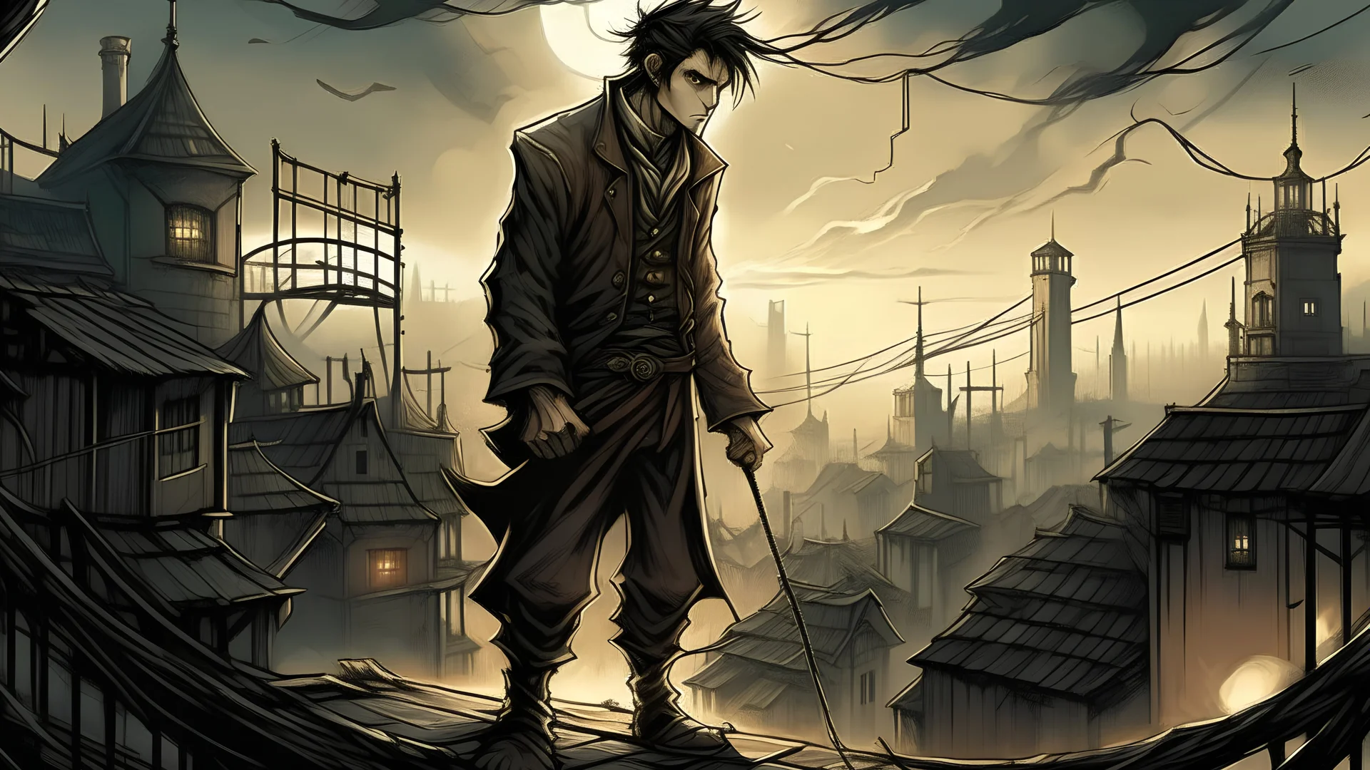 In this crucial chapter, the young man finally succeeds in achieving his pressing goal. The keys to the curse unfold before him, and with courage and determination he is able to break the evil chains that have imprisoned the town and its people. Light appears on the dark town skyline, and the pure wind blows signals the end of the horrific curse. However, success comes at a high price. The price for the young man is sacrifice and the loss of something valuable that cannot be recovered. Sadness