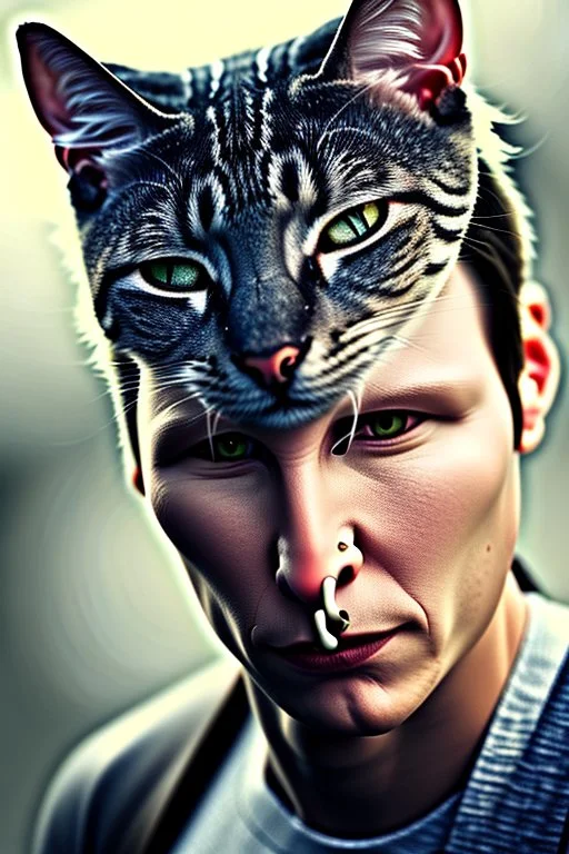 christian slater as cat,8k,sharp focus, trending art, depth of field