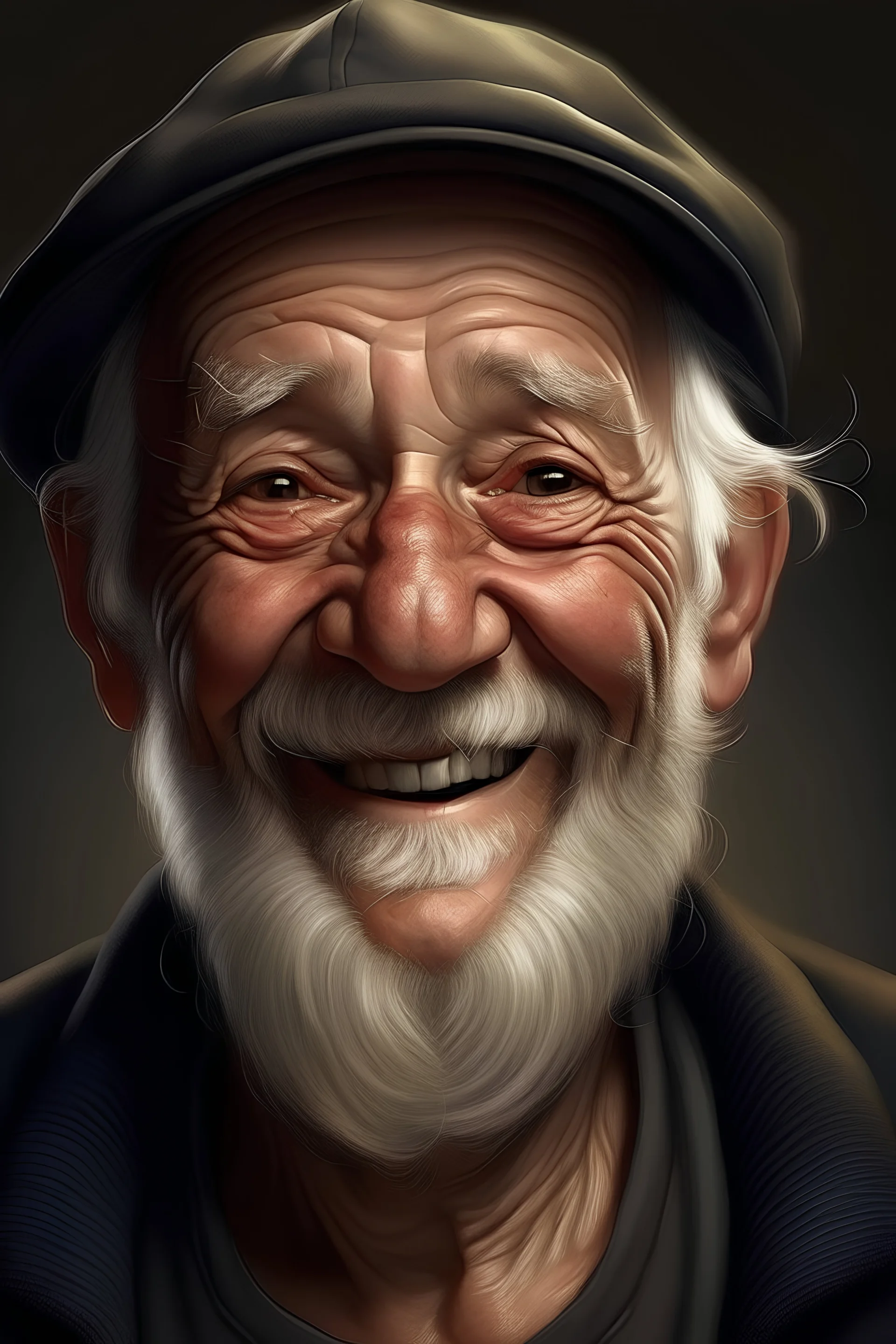 old man realistc happy