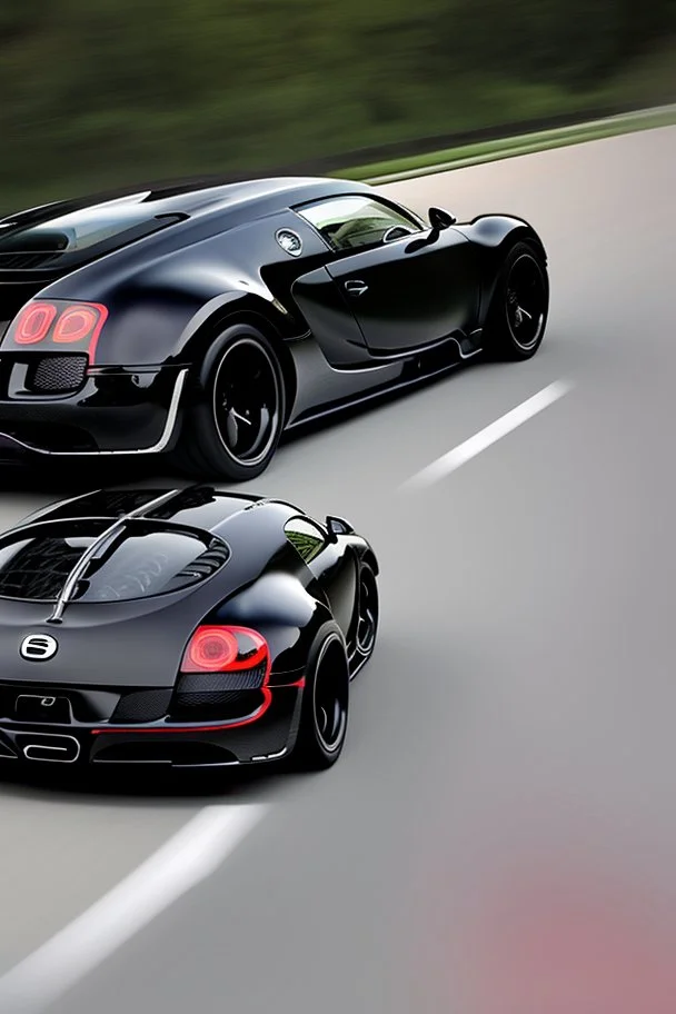 Extremely Black Super Star Bugatti Veyron Hyper Sport, rear view