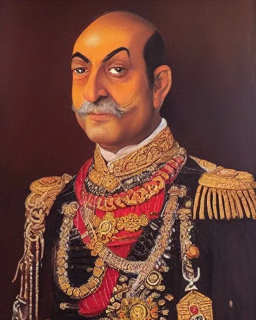 portrait of an rajpoot king in van gouge style, detailed, oil painting