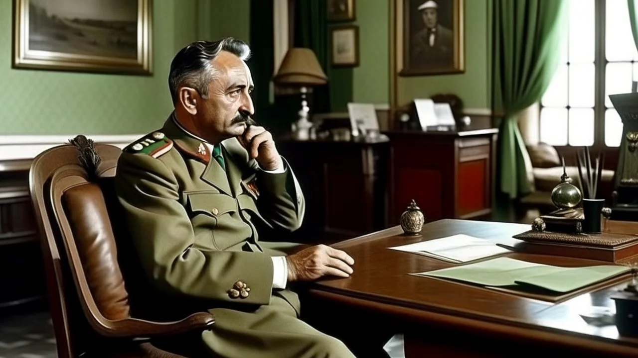 An Andalusian military commander in 1945 thinking in his room