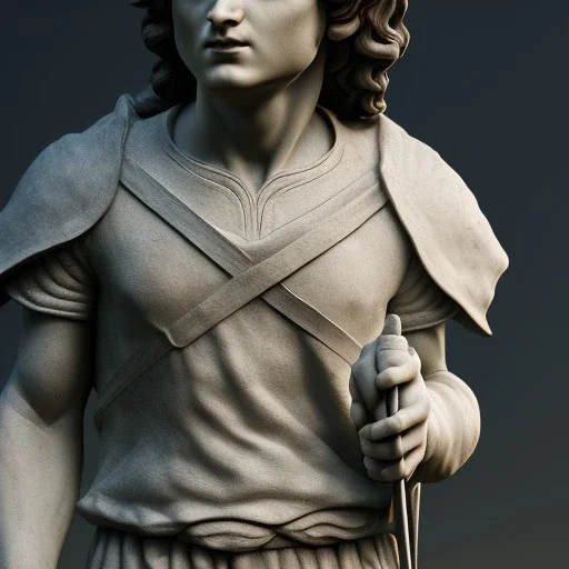 White Statue frodo, Rome style sculpture, full body, fresco background, hyper realistic, 8k,