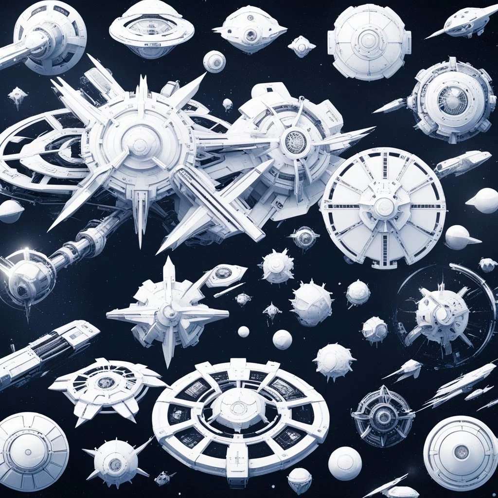 200 White Scifi Elements Pack