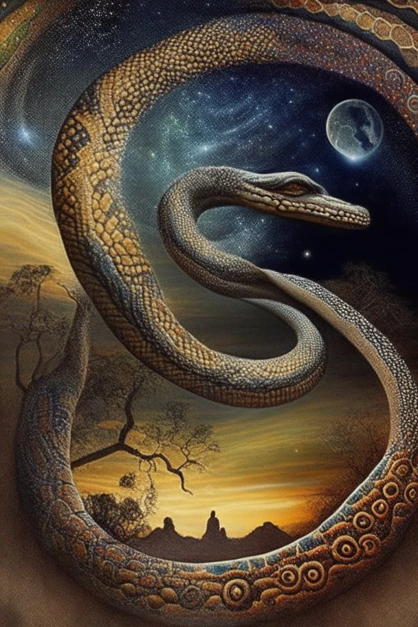 Dreaming Dreamtime Everywhen world-dawn ancestral past ancestral present unfixed in time abiding events serpent