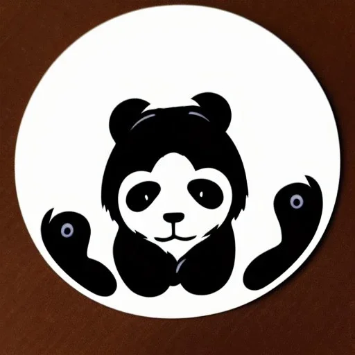 Sticker of a fluffy panda baby