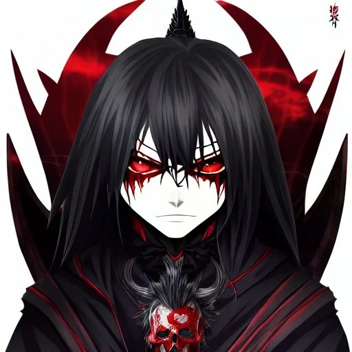 portrait anime vampire, long hair, red eyes, noble black robe, Blood, Gothic, skulls, hyper detailed, intricately detailed, looking at viewer, arms behind back pose, gothic, skulls, ambiguous lines image, flat dimensional style, flat lines, rough drawing --ar 2:3