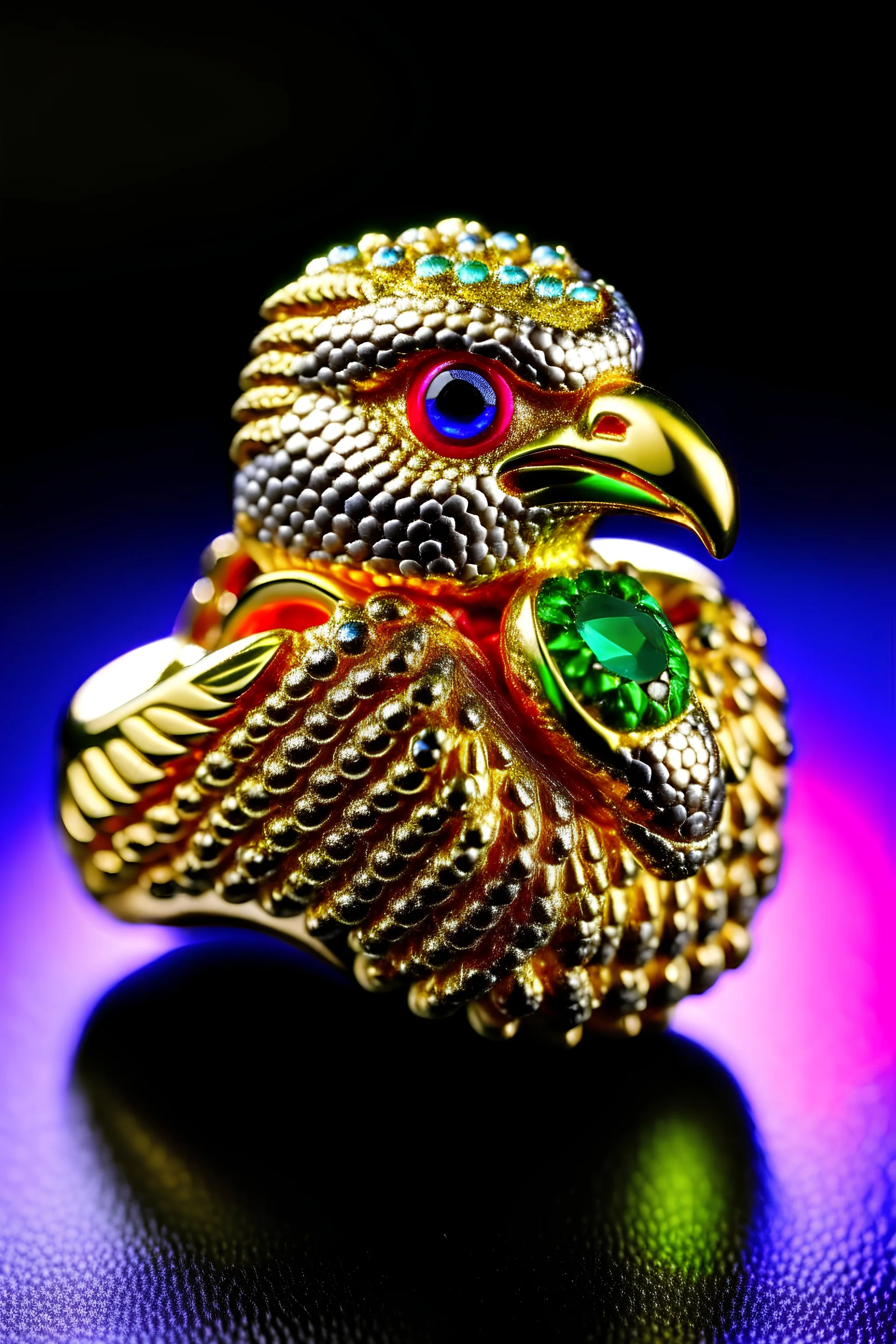 Ring of precious stones in the form of an eagle
