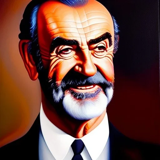 Ultra detailed fullbody Portrait in oil on canvas of Sean Connery ,extremely detailed digital painting, extremely detailed face, crystal clear eyes, mystical colors ,perfectly centered image, perfect composition, rim light, beautiful lighting,masterpiece ,16k, stunning scene, raytracing, anatomically correct, in the style of Simon Bisley and uncannyknack and caravaggio and Seung Eun Kim and Steve Jung Jeehyung Lee.