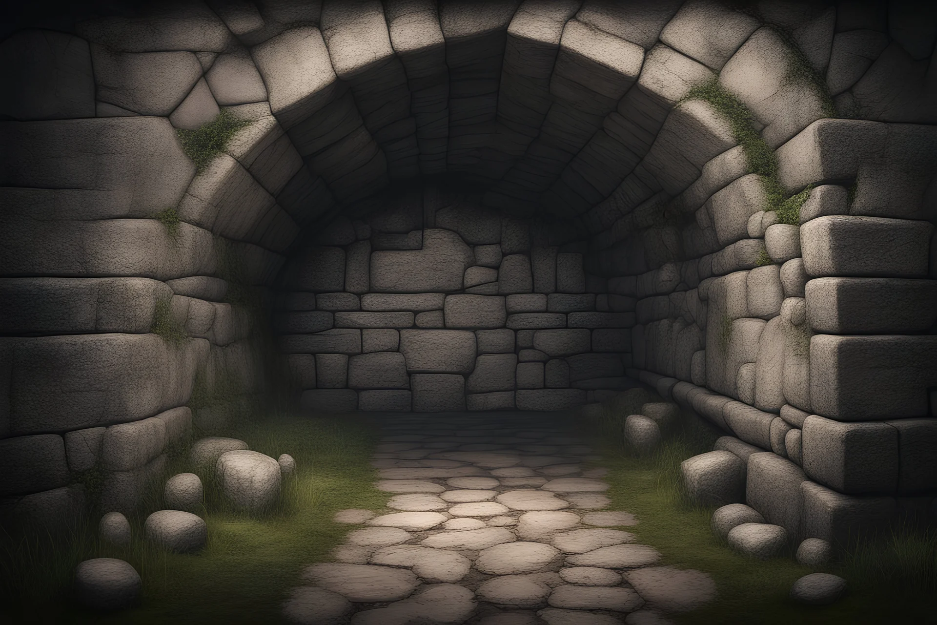 fantasy medieval underground wall