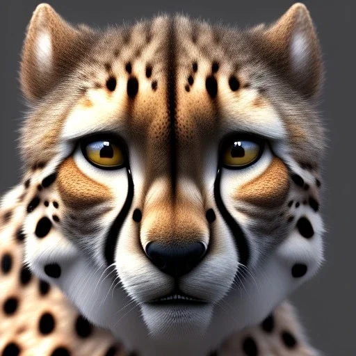 pixar art style of cheetah in natural environment, monotone color, full body, by mobeius, au naturel, hyper detailed, digital art, trending in artstation, cinematic lighting, studio quality, smooth render, unreal engine 5 rendered, octane rendered, art style by klimt and nixeu and ian sprigger and wlop and krenz cushart