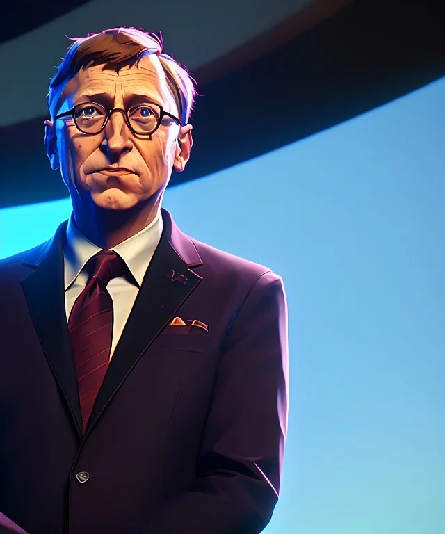 A portrait of Bill Gates,8k,unreal,cinematic lights, atmospheric, realistic, unreal engine, cinematic lighting, octane render.