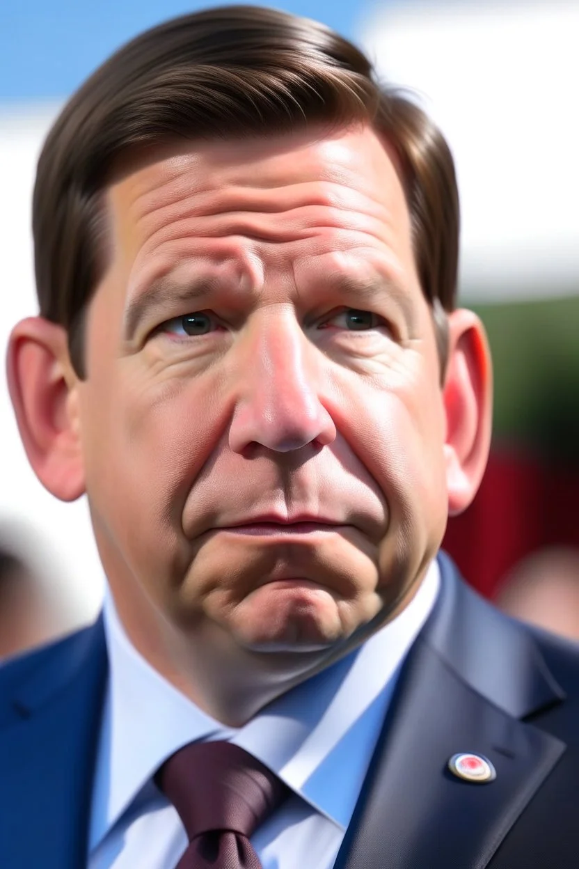 ron desantis with giant ears and a stupid look on his face