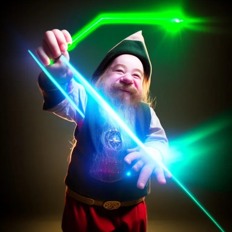 photo, Dwarf wizard shoots lasers at kids