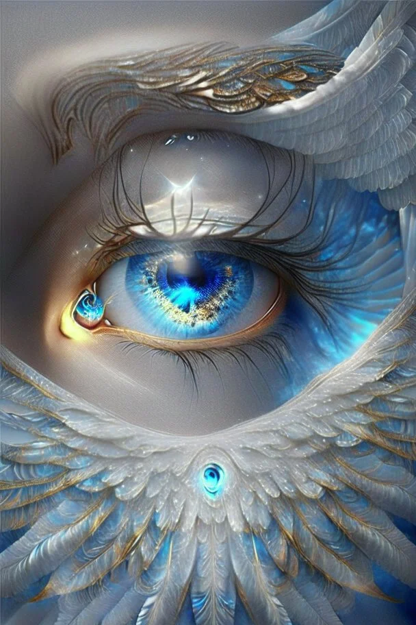 celestial angel human eyes wings