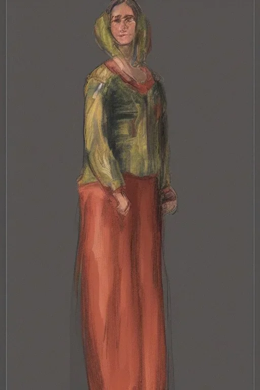 Portrait lady, full body shot, full-color long shot Studytok