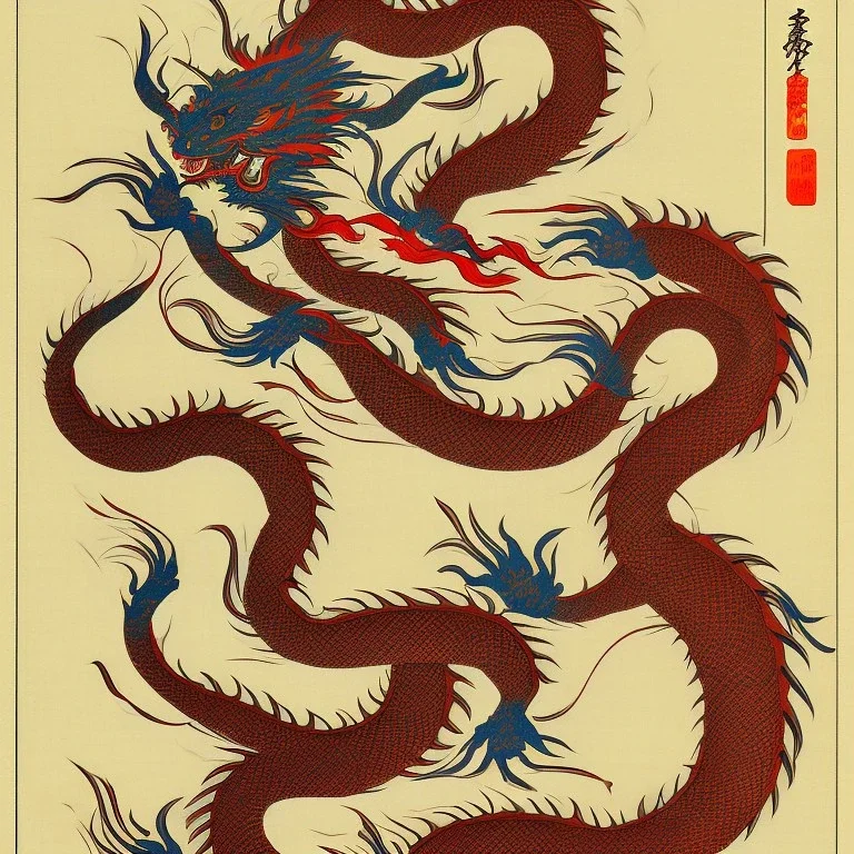 Ukiyo-e style dragon