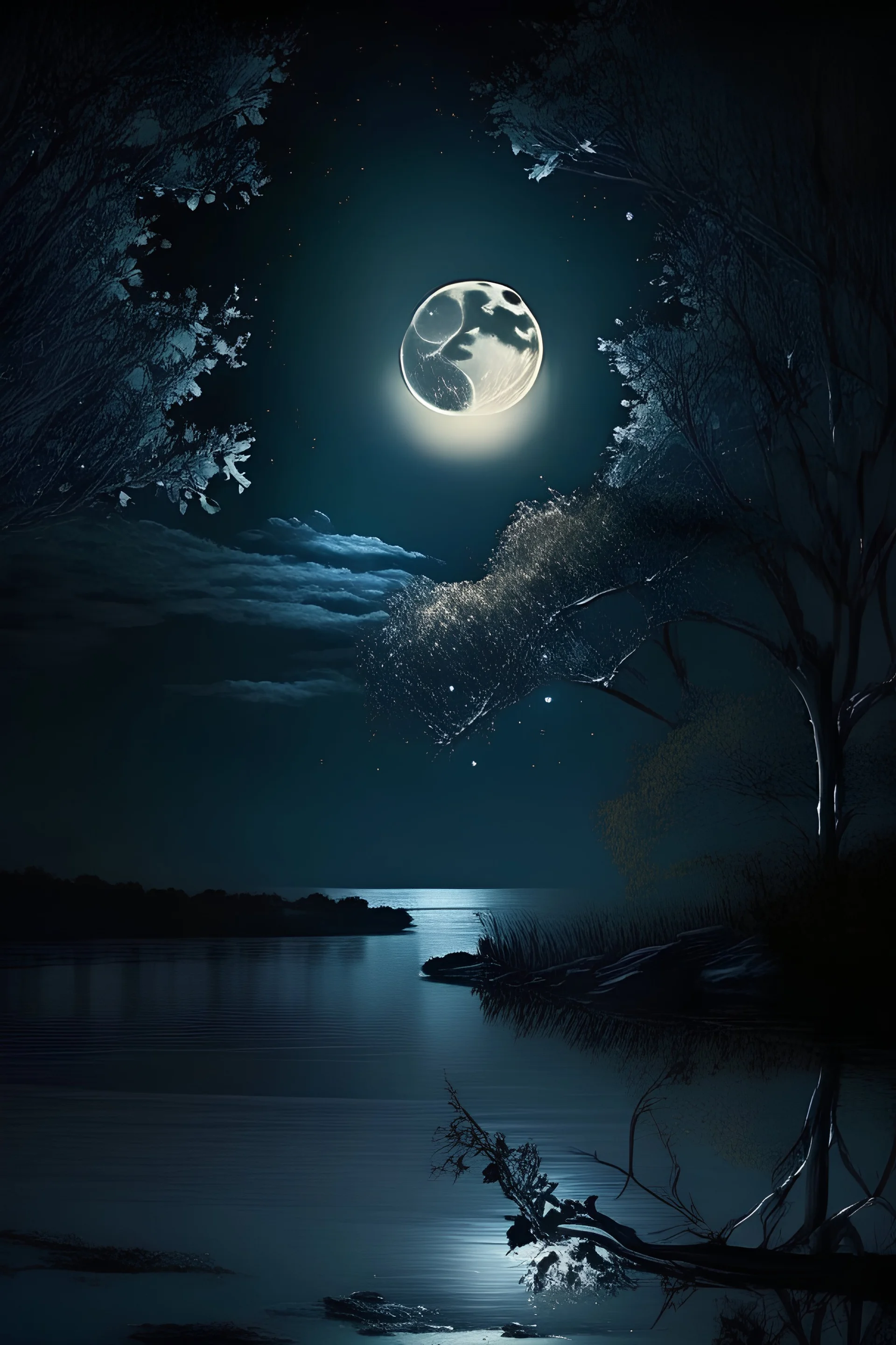 A moonlit night is a very beautiful sight