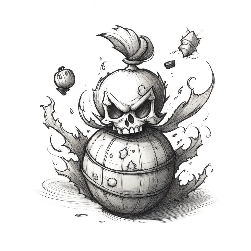 sketch pirate bomb