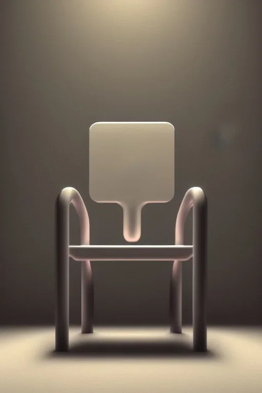 isometric clean art of a weak chair, sharp lighting, contrast gradients, high definition, 3d icon clay render, blender 3d