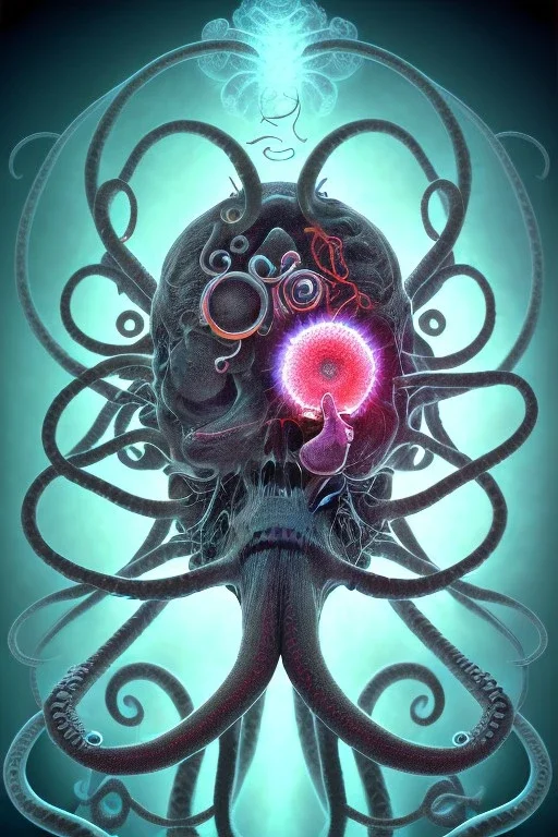 Spiritual being with Tentacles wrapping around brain cells