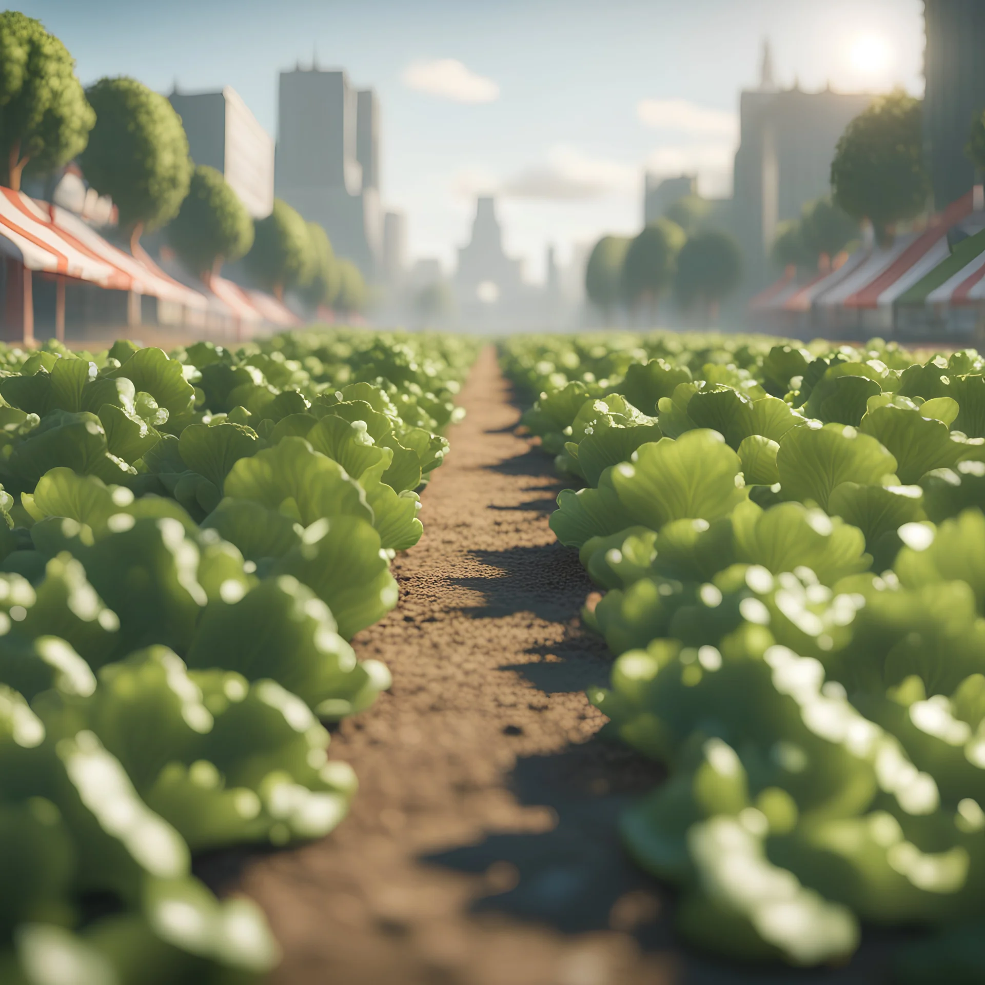 400 m hedge championship running on lettuce, in the style of a fallout 4,bokeh like f/0.8, tilt-shift lens 8k, high detail, smooth render, down-light, unreal engine, prize winning