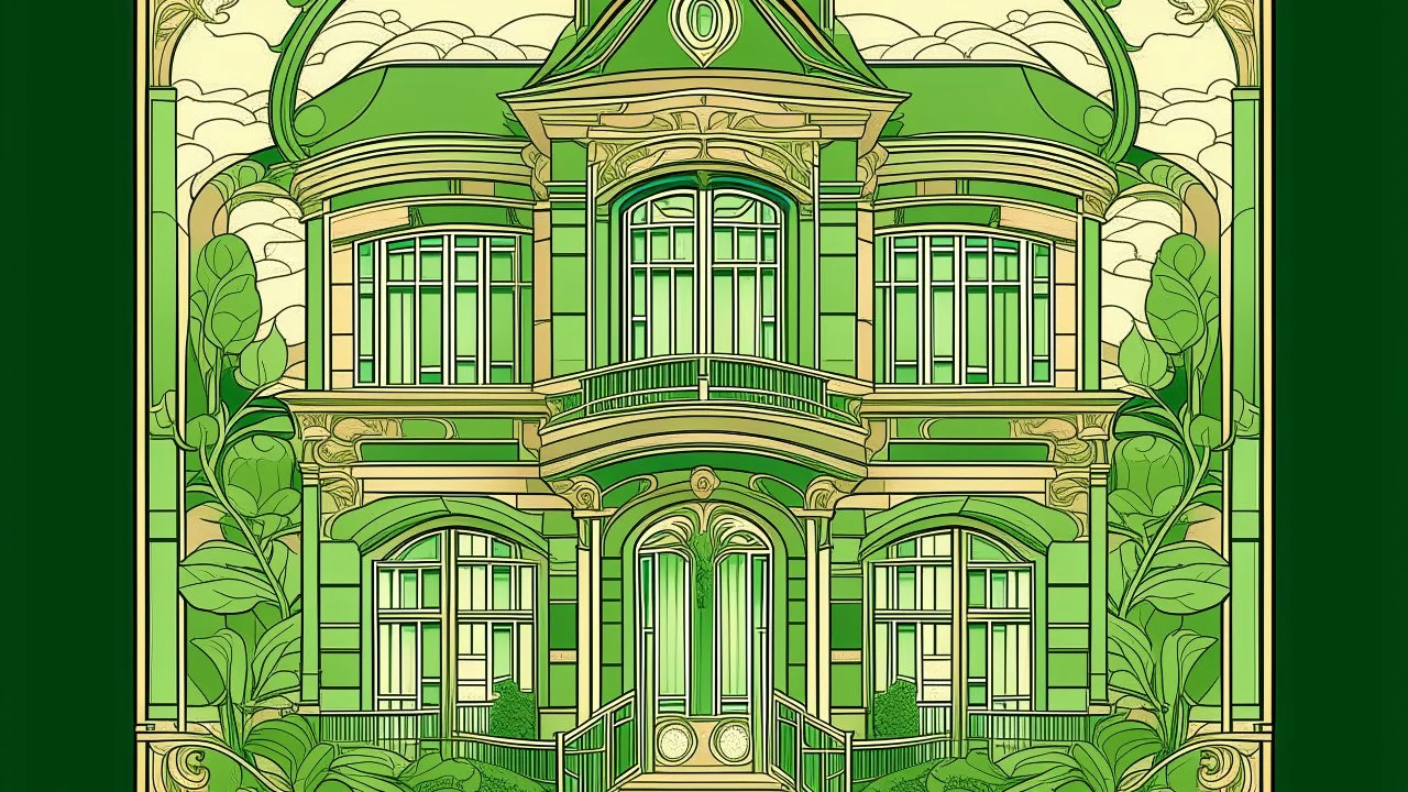 a poster for a historic art nouveau house for a fun project in July