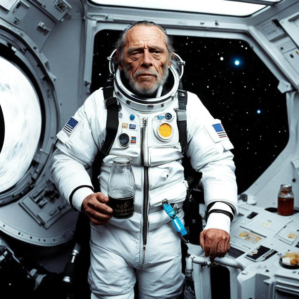 Charles Bukowski is an alcoholic astronaut: What should he wear for a break on the spaceship?
